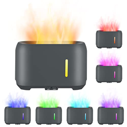 Diffusore di Aromi con Effetto Fiamma, Diffusore di oli Essenziali Ultrasuoni, Umidificatore a Fiamma, con 9 Luci Colorate/Timer/Spegnimento Automatic precio