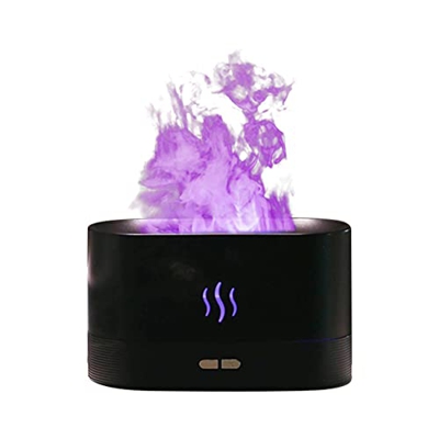 Qoier Umidificatore a fiamma simulato, Umidificatore d'aria da 180 ml, Attrezzatura multifunzionale portatile per Home Office Yoga Gym