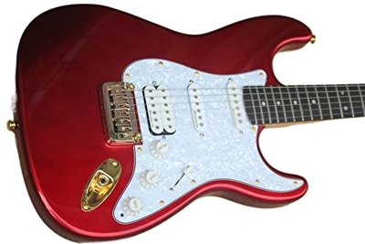 AURH skjos Chitarra Elettrica Rossa con Hardware in Oro Bianco Acciaio Acustico Guitars Guitars Guitars Classical Guitar (Size : 39 Inches)