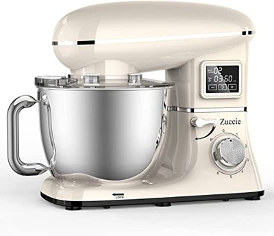 Impastatrice Planetaria, Zuccie 6,2L Schermo Tattile LCD Robot da Cucina con Funzione Timer, 1500W 6Velocità Impastatrice con 7 Accessori per Frullato