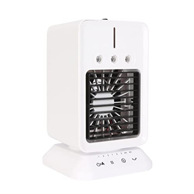 Raffreddatore d'aria evaporativo, 3 in 1 dispositivo di raffreddamento evaporativo personale, ventola fredda a 2 velocità e caricatore USB portatile p