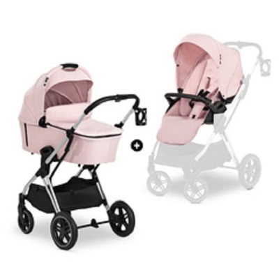 Hauck Passeggino Vision X Set - Passeggino e Navicella Neonato, dalla Nascita fino a 25 kg - Passeggino Reversibile con Coprigambe, Ruote di Gomma - P