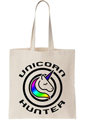 Unicorno Hunter Cool Target design a forma di unicorno con Magico Unicorno Tote Bag Tela, Naturale en oferta