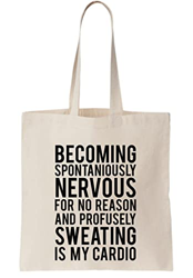 Diventare spontaneamente nervoso senza motivo e sudorazione è la mia borsa di tela cardio, Naturale en oferta