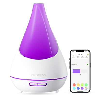 Diffusore di Oli Essenziali Alexa,VOCOLinc WiFi Diffusore di Aroma Ultrasuoni 300 ml e Umidificatore Smart per Alexa, Homekit e Google Home, App e Con