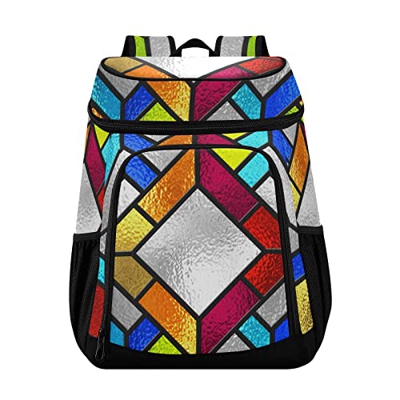 Borsa termica impermeabile da spiaggia borsa termica astratta colorata zaino da campeggio leggero