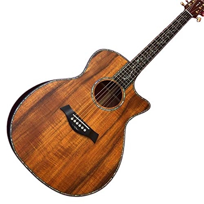 GaYouny Chitarra Acustica a chaylor PS14 con Finitura Opaca, Chitarra elettrica Acustica Solida, intarsi in Ebano intarsi Beatirce (Color : Guitar And