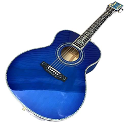GaYouny Top Abete Rosso Massiccio 40 Pollici Om. Style Acoustic Guitar, Ebony Trapunte Blue Blue Maple Guitars Beatirce (Color : Guitar And Fishman, S en oferta
