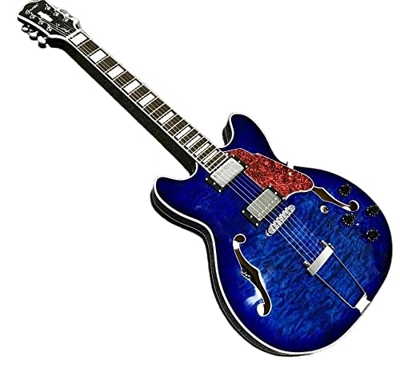 AURH skjos Chitarra Blu Blue Hollow Body Jazz Guitar Jazz Chitarra Elettrica Guitars Acustica in Acciaio Acustico