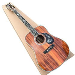 GaYouny Chitarra Acustica in Legno Pieno di, Fabbrica Personalizzata da 41 Pollici Solido Chitarra Acustica Acustica, Tastiera di Ebano, intarsi ad Re en oferta