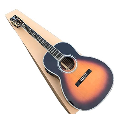 GaYouny Chitarra Acustica su ordinazione di Fabbrica su ordinazione di Sunburst 000, 39 Pollici Solid Abete Real Alalone Flower Intarsi OOO Guitar Bea