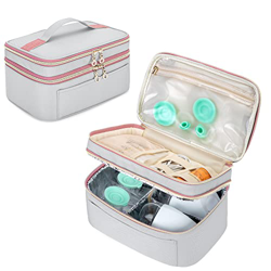 Damero borsa per tiralatte compatibile con tiralatte elettrico Elvie e Swing Maxi, borsa per tiralatte e accessori, Rosa Grigio Chiaro precio