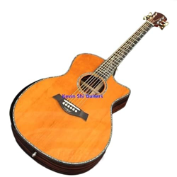 GaYouny Black-Yellow Sandalwood Chaylor PS14 Guitar Acoustic Guitar Real Cedar Top Armrest SP14 Chitarra elettrica Acustica Spedizione Gratuita Beatir en oferta