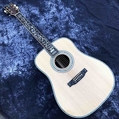 GaYouny Solid Abete Top D Body 45AA Chitarra Acustica Con Palissandro Retro Laterale Beatirce (colore: Chitarra, Taglia : 40")