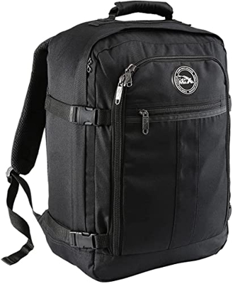 Cabin Max Zaino da viaggio bagaglio a mano, 45 x 36 x 20 cm, dimensioni per Easyjet sotto il sedile, 30 l, Rpet nero, 45x36x20, Zaino Easyjet 45x36x20
