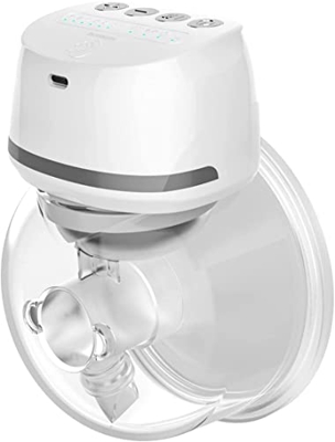 Bellababy Tiralatte Elettrico Indossabile Mani Libere a Basso Rumore, Tiralatte Viene Fornito con Flange da 24 mm, 4 Modalità e 6 Livelli di Aspirazio