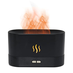 Diffusore di aromi con effetto fiamme, 180 ml, portatile ad ultrasuoni per aromaterapia, umidificatore con 2 luci notturne, spegnimento automatico, pe precio
