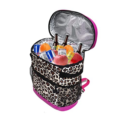 lulalula Zaino termico termico da donna leopardato zaino refrigeratore portatile a prova di perdite 18 litri di capacità piccolo zaino refrigeratore p