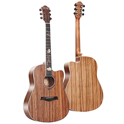 HIONRE Chitarra Folk in Legno di Abete con Impiallacciatura Intagliata da 41 Pollici Tastiera in Graffiti per Adulti Chitarra in Legno Speciale D en oferta