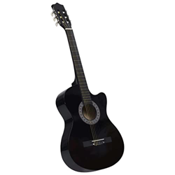 Western Acoustic Cutaway Chitarra con 6 Corde Nero 38" - Hobbies & Creative Arts en oferta