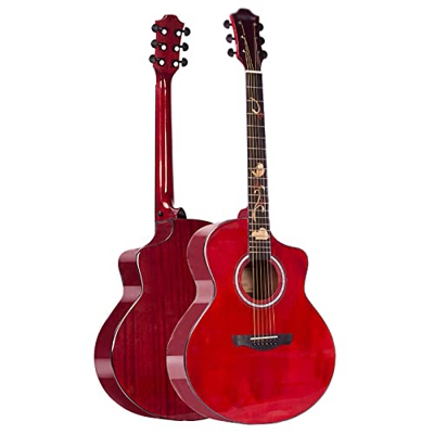 HIONRE Tastiera con Graffiti per Chitarra Impiallacciata Brillante da 41 Pollici in Uno Strumento Acustico per Chitarra Acustica Folk B