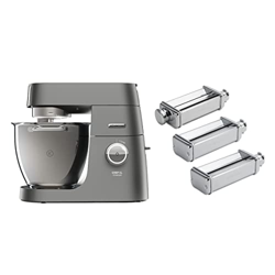 Kenwood KVL8300S Impastatrice Planetaria Chef Titanium SYSTEM PRO & MAX980ME Set Sfogliatrice, Tagliapasta Spaghetti e Tagliapasta per Fettuccine Acce en oferta
