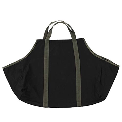 Borsa per legna da ardere in tela, per caminetti, stufe da campeggio, spiagge, Verde militare