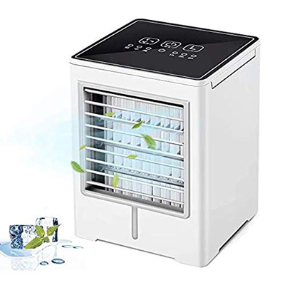 Raffreddatore d'Aria Portatile, Mini Ventilatore del condizionatore d'Aria con 3 velocità e 3 Timer, casa, Viaggi in Ufficio con Ricarica USB e Dispos