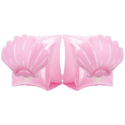 HeySplash Bracciale Galleggiante, Manica Gonfiabile di Sicurezza per Bambini di età 3-6 - Capesante Rosa