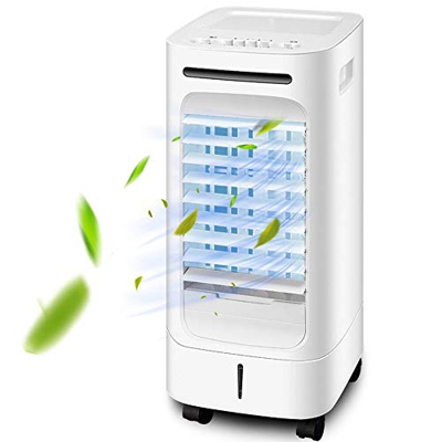 Casa Mini Condizionatore d'Aria, Condizionatore d'Aria Portatile con 3 velocità e 4 Ruote Evaporatore Raffreddatore Umidificatore Purificatore per Uff