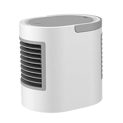Raffreddatore d'Aria 3 in 1, Mini Dispositivo di Raffreddamento evaporativo USB, umidificatore, purificatore, Ventola da Tavolo con 3 velocità e Luce 