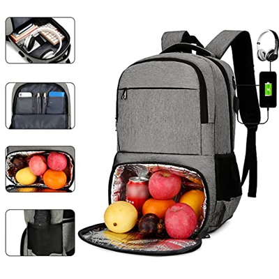 DuzLink Zaino termico da 32 l, ultraleggero, da uomo, con foro USB e per cuffie, isolato, per picnic, campeggio, barbecue, escursionismo