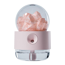 LUCHONG Umidificatore a pietra di sale di cristallo Luce notturna bianca calda 300 ml Umidificatore a nebbia Portatile Silenzioso Diffusore di oli ess precio