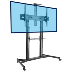 030-1201 Supporto Da Pavimento A Colonna Per Tv Lcd Led Da 60-100''''- Altezza Regolabile 120-160 Cm, 2 Mensole, Nero en oferta
