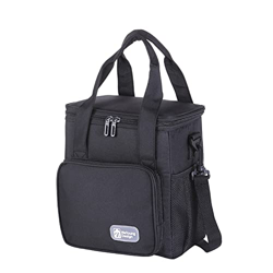 XUnion #88yC92 Borsa termica isolata pieghevole grande borsa per il pranzo a tenuta stagna morbida borsa termica per spiaggia campeggio picnic, Nero # precio