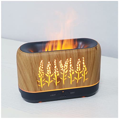 XINGAKA Diffusore di Oli Essenziali con Effetto Fiamma, 200ml Umidificatore a Fiamma, Diffusore di Aromi Ultrasuoni Luce Notturna Purificatore d'Aria,