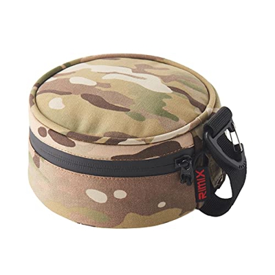 Ioensy Borsa Porta Tazze Barbecue Portatile per Campeggio con Zaino E Ganci Verde, Camuffare, 130x80mm