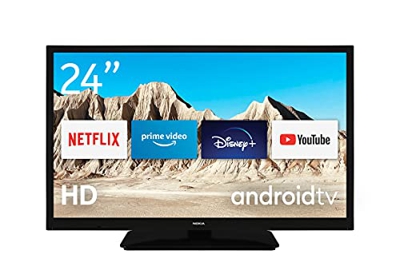 Nokia Smart TV 24 - Pollici 60cm Android TV HD Ready, AV Stereo, WiFi, Triple Tuner DVB-C/S2/T2, Netflix, Prime Video, Disney+, Nero