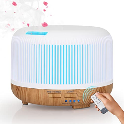 GeeRic Diffusore di Oli Essenziali 300ML, Ultrasuoni Umidificatore Purificatore d'Aria Scolpito Diffusore di Aromi Nebulizzatore per Oli Profumati 7 C