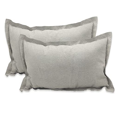 Casaviva ® Set 2 cuscini Completi di Imbottitura in Misto Cotone Riciclato Effetto Canapa Idrorepellenti Made in Italy Interni ed Esterni Sfoderabili