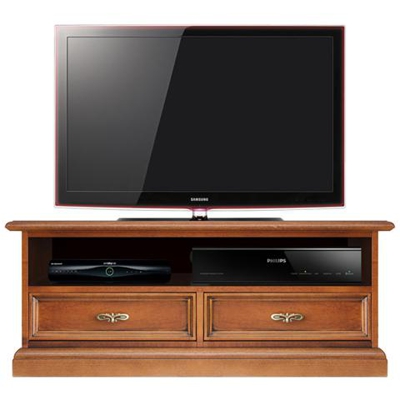 Mobile Porta Tv Basso In Legno Con Vano Soundbar, L: 106 - H 43 Cm