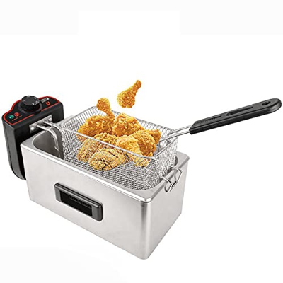 ANGELIA COMEAUX Friggitrice in Acciaio Inossidabile 3L, Friggitrice in Acciaio Inossidabile 3L 2500W Elettrica con Controllo della Temperatura Regolab