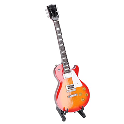 Modello di Chitarra in Miniatura, Modello di Strumento Musicale Mini Chitarra Elettrica in Legno con Supporto per la Decorazione della Casa precio