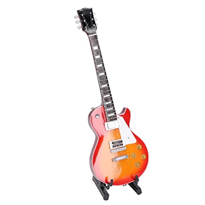 Modello di Chitarra in Miniatura, Modello di Strumento Musicale Mini Chitarra Elettrica in Legno con Supporto per la Decorazione della Casa