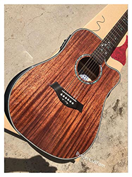 FMOPQ Professional Custom Guitar Dreadnought Body Style Acoustic Electric Cutaway Solid Mahogany Guitar Suitable for Players at all Stages. Guitars (C características