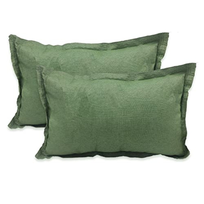 Casaviva ® Set 2 cuscini Completi di Imbottitura in Misto Cotone Riciclato Effetto Canapa Idrorepellenti Made in Italy Interni ed Esterni Sfoderabili