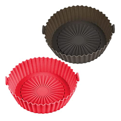 2pcs Aria friggitrice silicone teglia 16,5 centimetri rosso + magenta opp en oferta