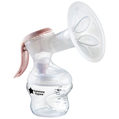 Tommee Tippee Made for Me Tiralatte Manuale Singolo, Suzione Potente, Sensazione Morbida, Maniglia Ergonomica, Tiralatte Portatile e Silenzioso, Biber