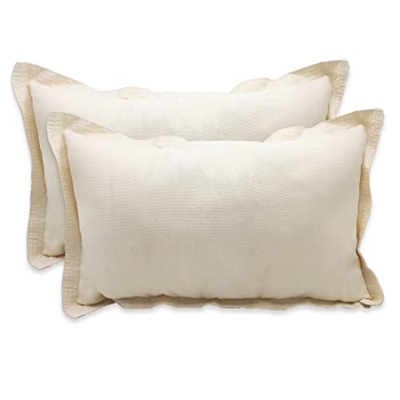 Casaviva ® Set 2 cuscini Completi di Imbottitura in Misto Cotone Riciclato Effetto Canapa Idrorepellenti Made in Italy Interni ed Esterni Sfoderabili