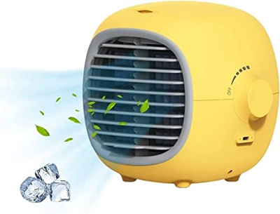 Jrechio Raffreddatore d'Aria Personale Raffreddatore d'Aria Portatile Ventilatore da Tavolo con umidificatore Mini USB Condizionatore d'Aria for casa,